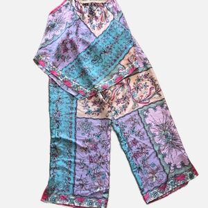 Natori Floral Satin Pajama Set Two-Piece – XL – NWOT